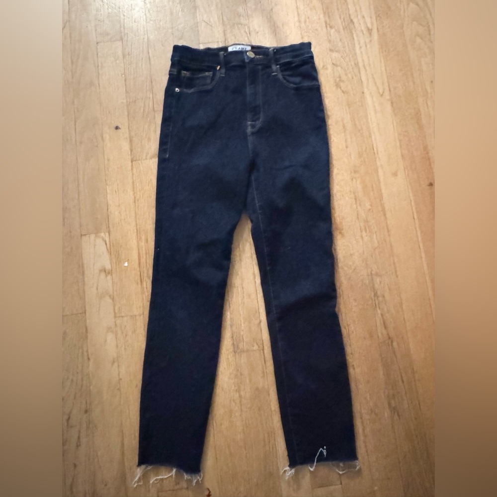 Frame Denim Ali High Rise Cigarette Grove Street Raw Hem Jeans - Picture 4 of 4